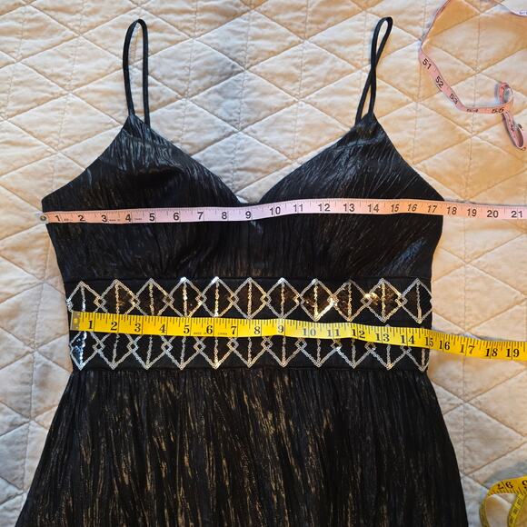 Joseph Ribkoff Y2K Baby Doll Dress Women's 10 Black Silver Sequin Festive Season - Picture 11 of 14